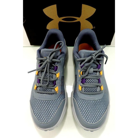 Women's under Armour Toccao Running Shoes Sneakers Grey / Orange Peel Size 6.5 - Picture 7 of 9